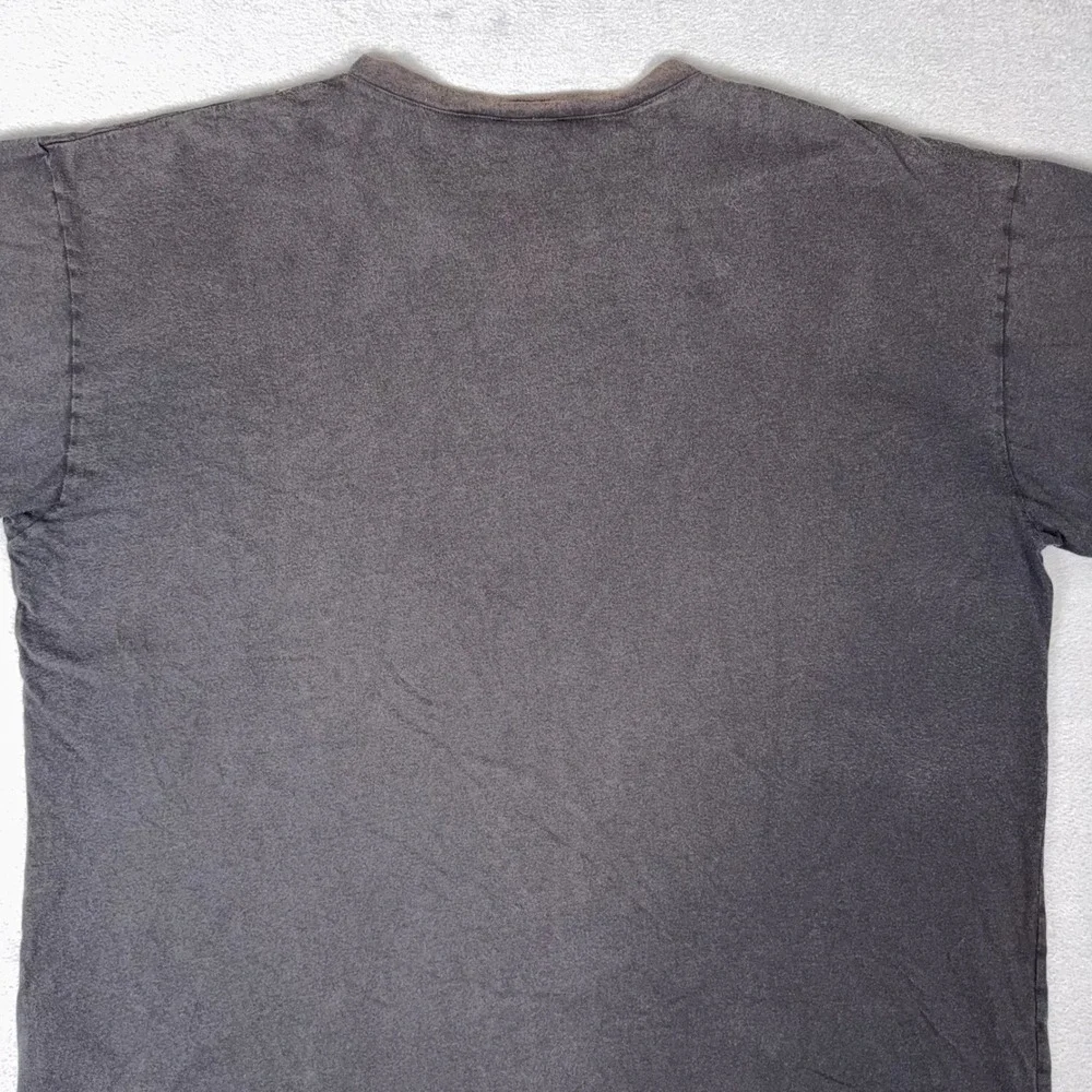 Vintage 90s Nike V Neck Pocket T Shirt XXL Faded Black‎ Swoosh Racing Stripe Tee